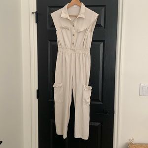 Zara girls Cream Jumpsuit 13-14 like new
